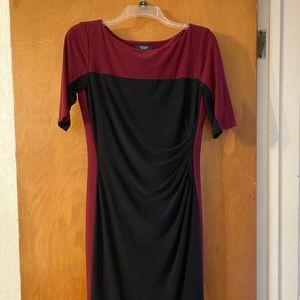 Black and maroon business professional dress